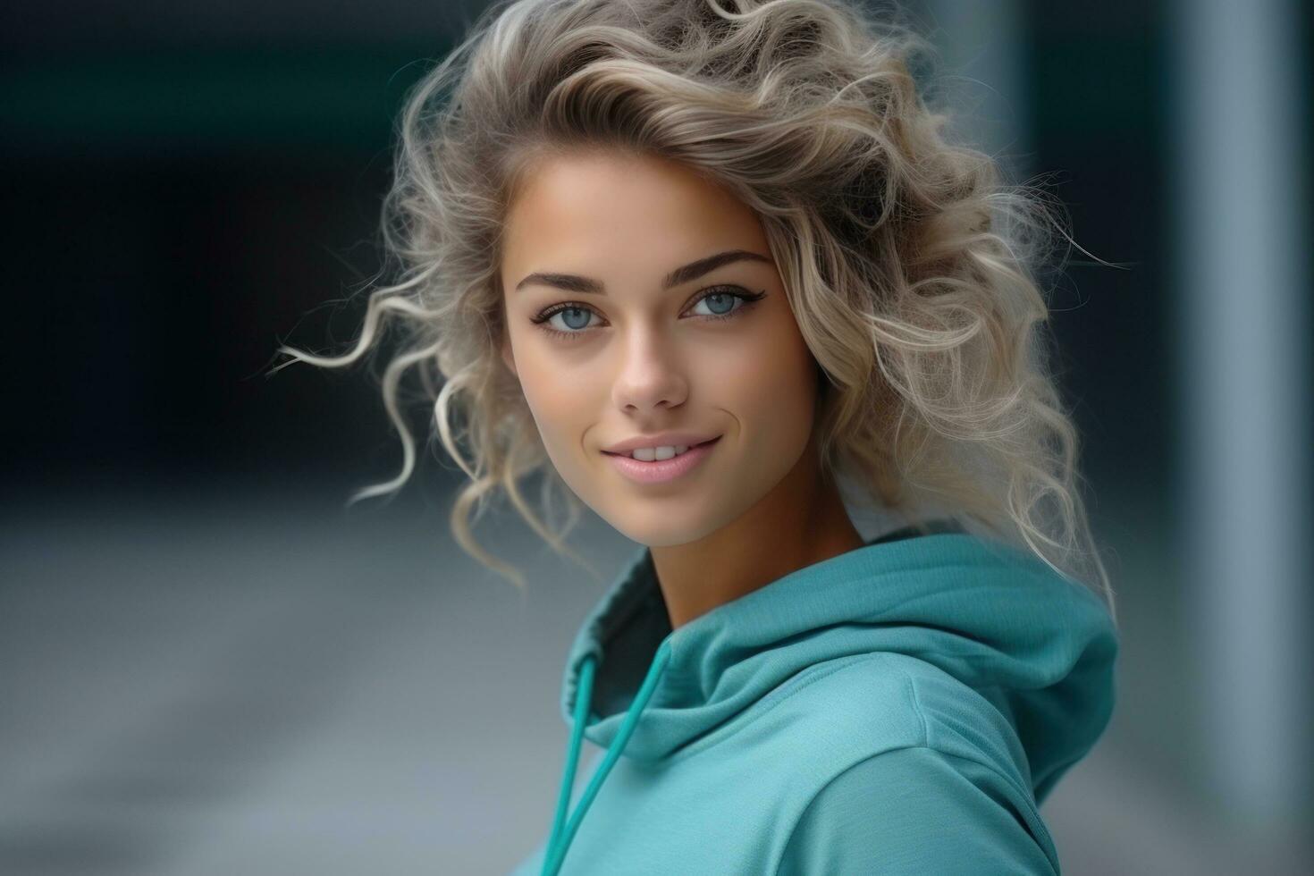 Young woman dressed in a fitness kit photo