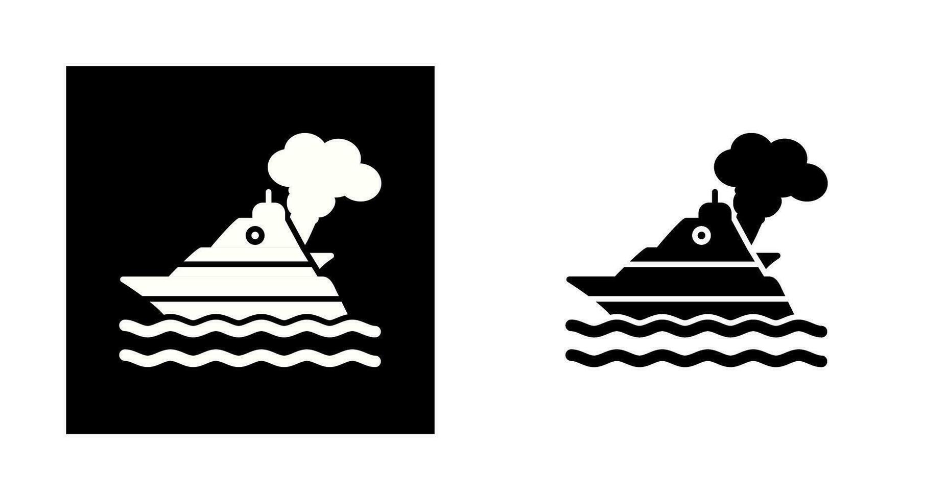 icono de vector de contaminación de barco