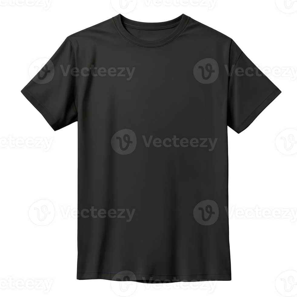 Black T-Shirt Mockup isolated on transparent background. AI Generative png