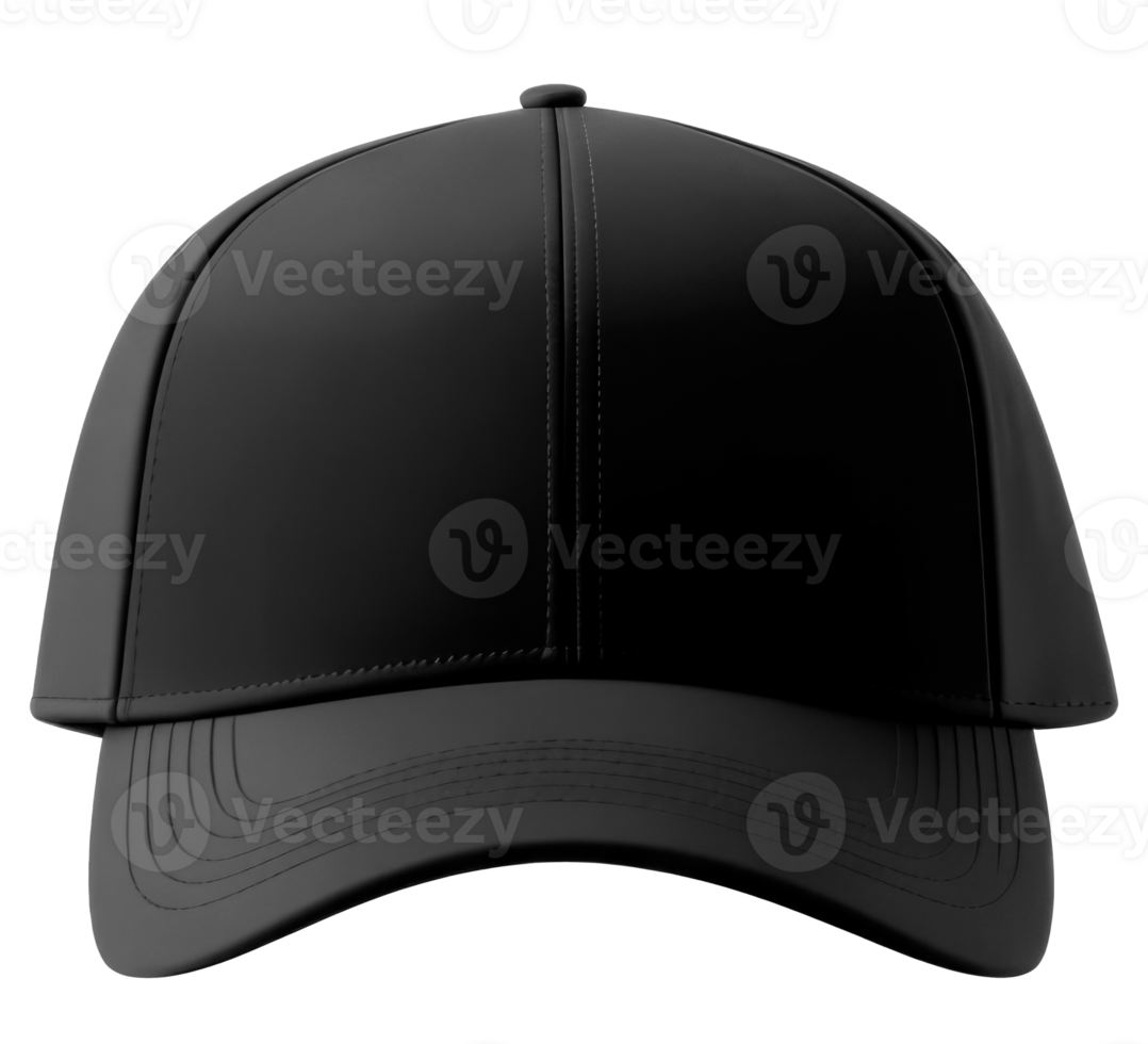 Blank Black baseball cap isolated on transparent background. Template ...