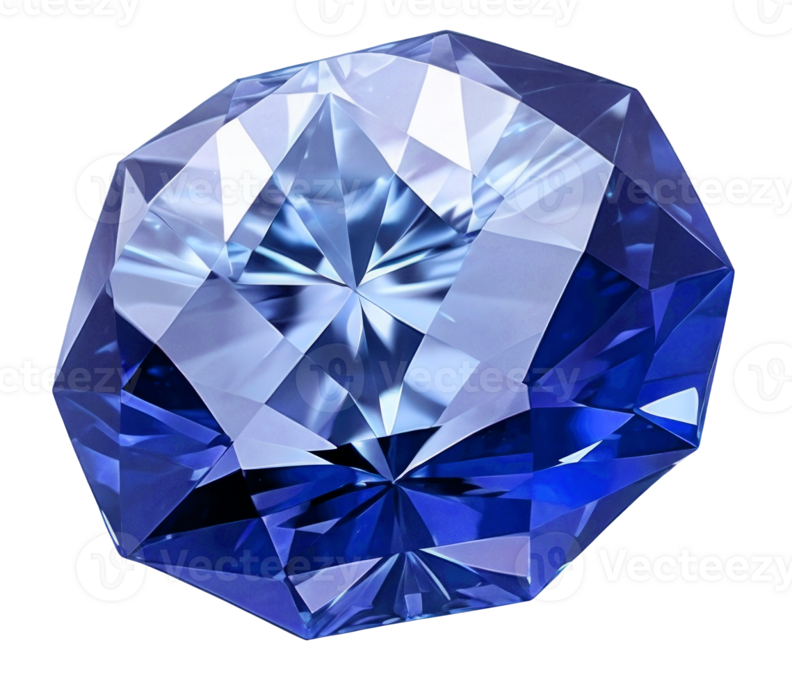 Blue gemstone isolated. png