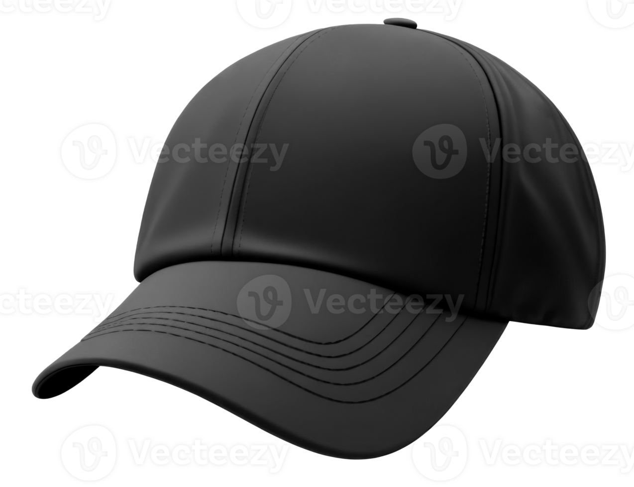 Blank Black baseball cap isolated on transparent background. Template Mock up. AI Generative png