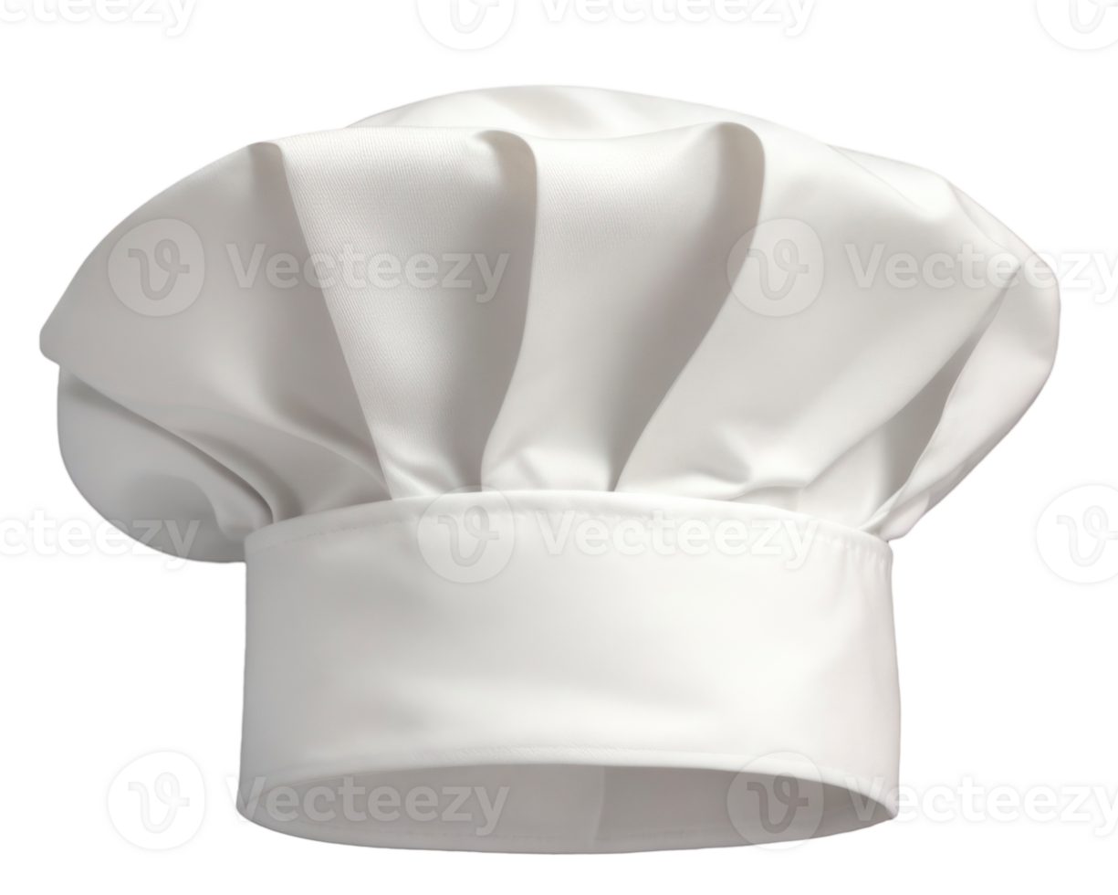 Chef hat isolated on transparent background. White cooks cap. AI Generative png