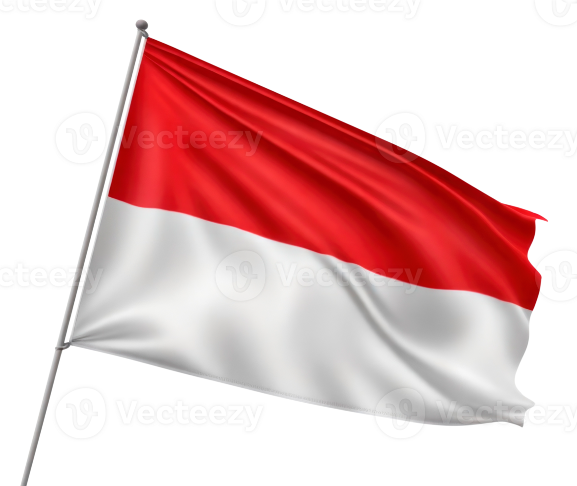 Indonesia Flag isolated on transparent background. AI Generative png