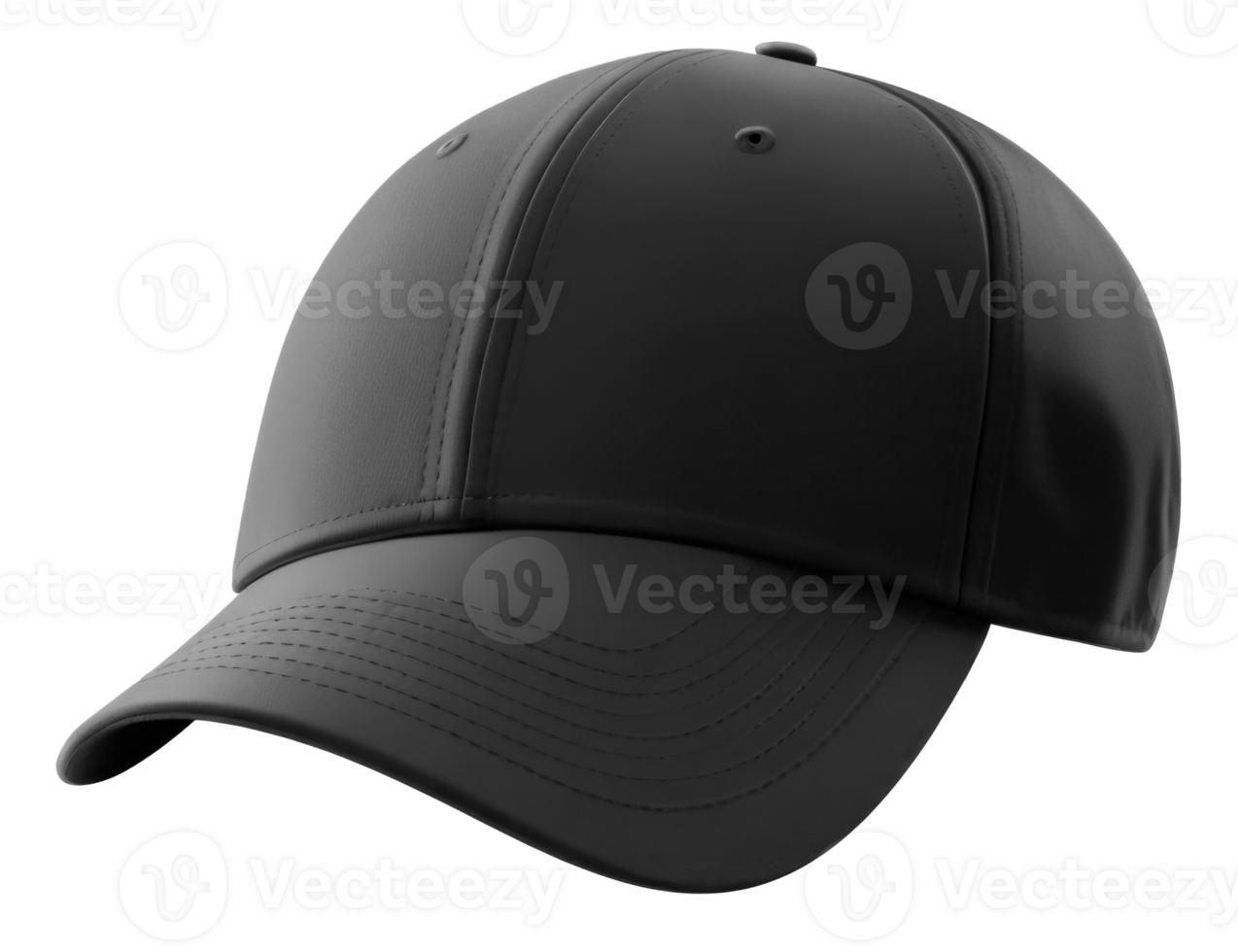 Blank Black baseball cap isolated on transparent background. Template Mock up. AI Generative png