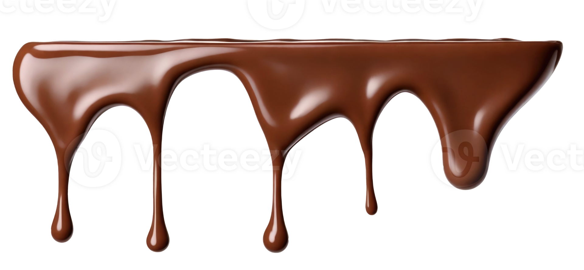 Melted chocolate dripping on transparent background png