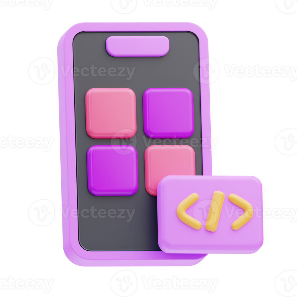 Mobile App Development 3D Illustration png