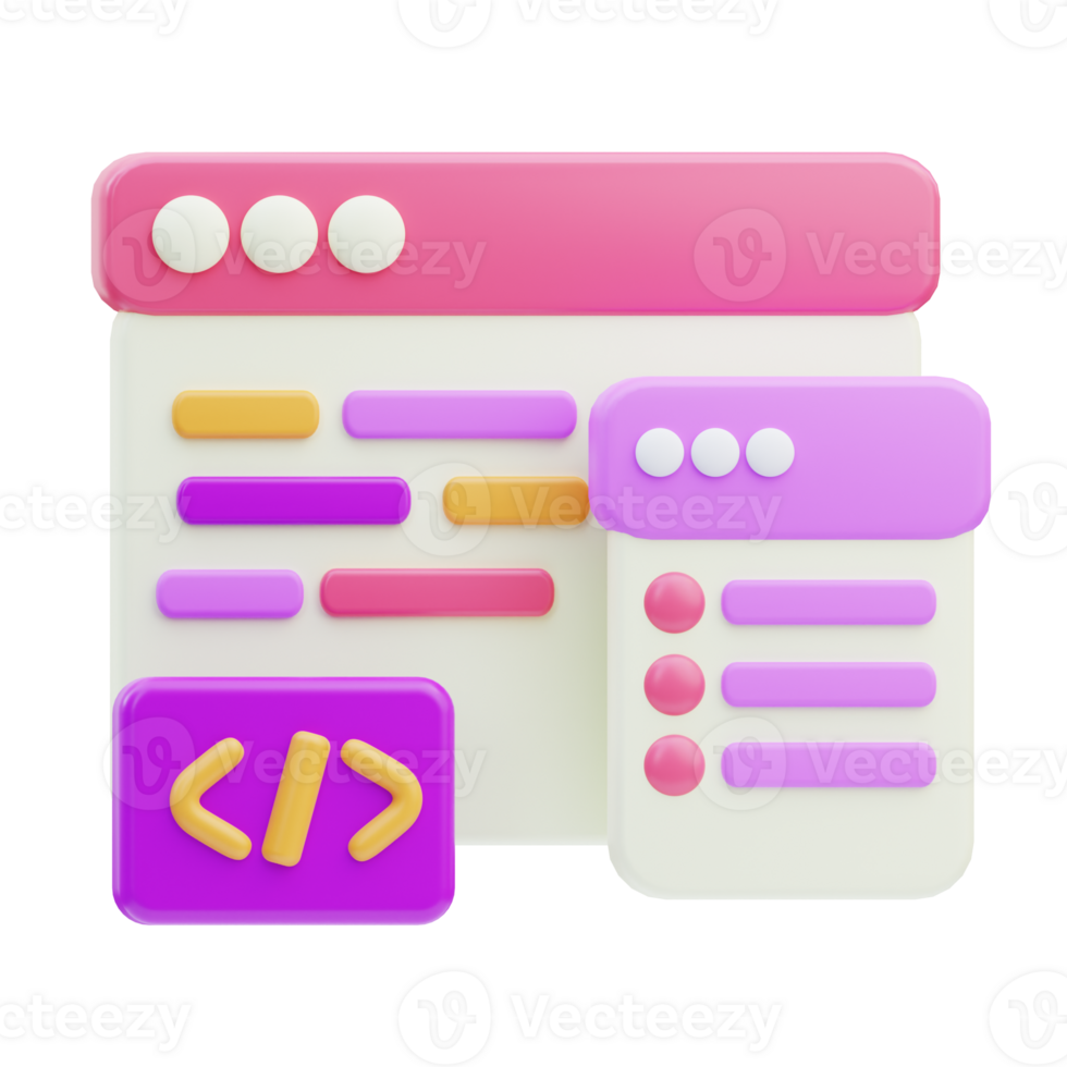 Front end Development 3D Illustration png
