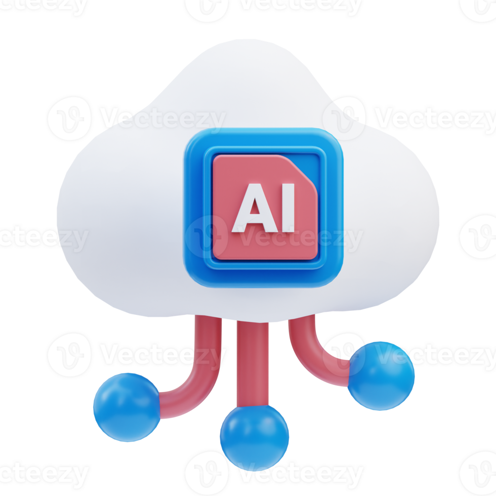 AI cloud 3D Illustration png