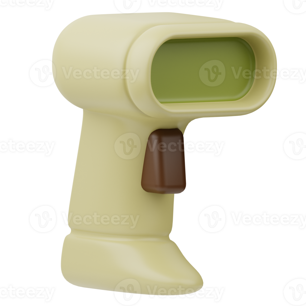 Bar-code Scanner Shopping market 3D Illustration png