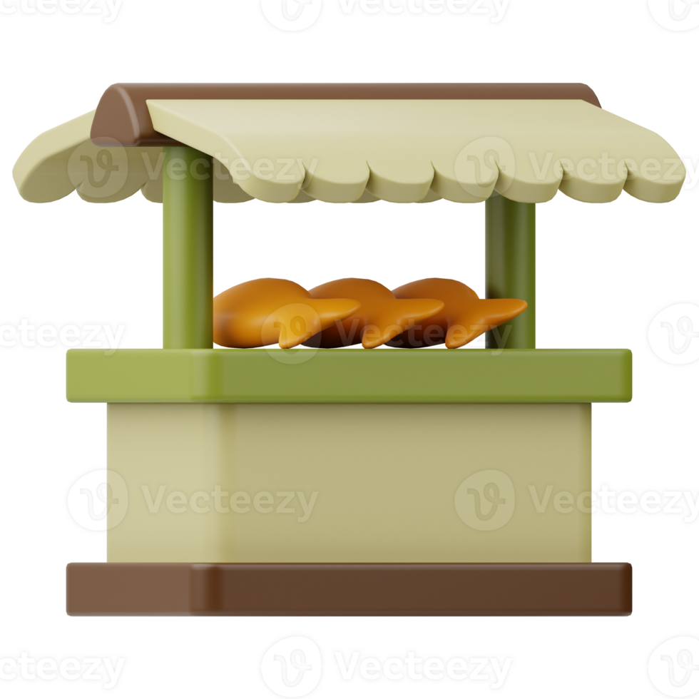 Fish Shopping market 3D Illustration png