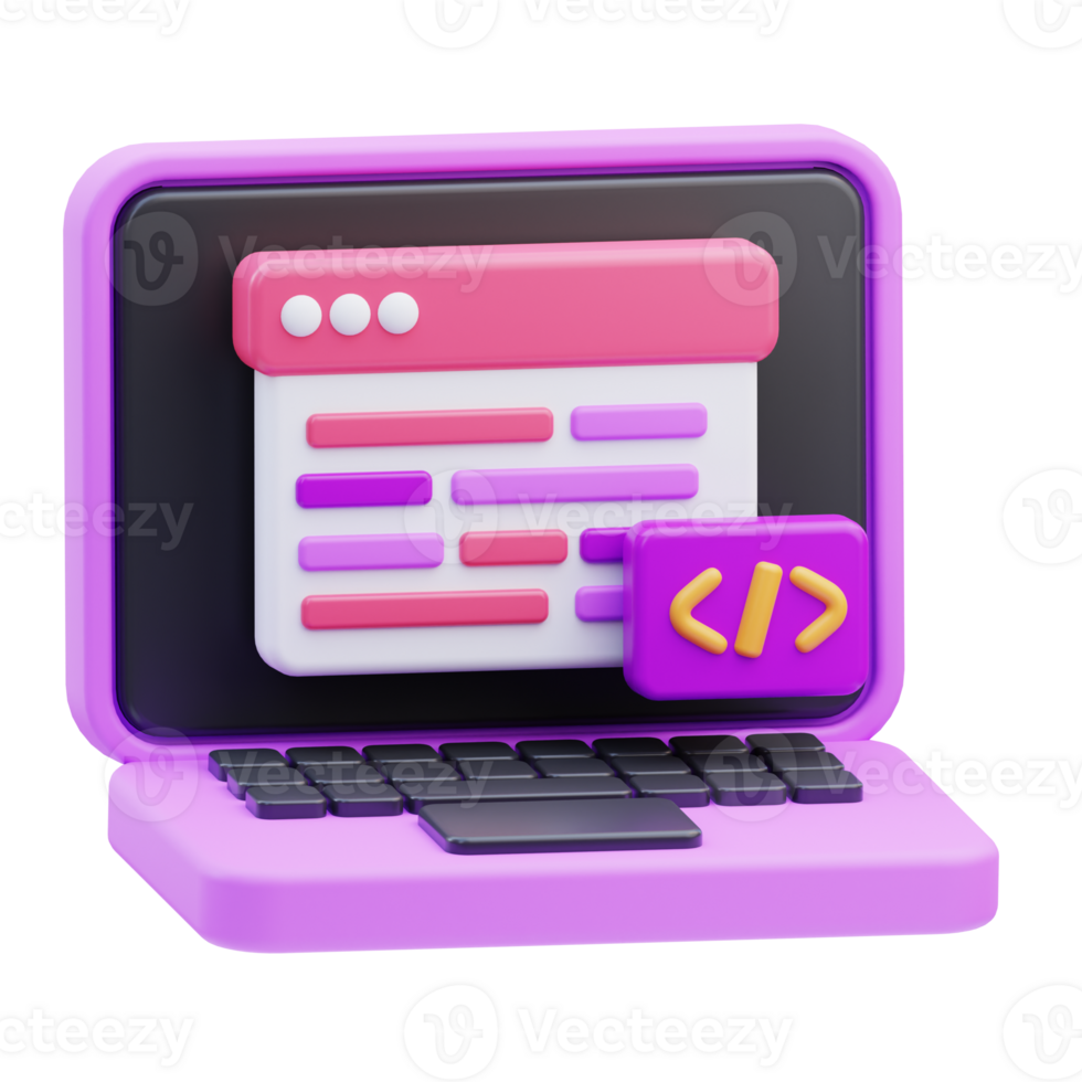 Web Development 3D Illustration png