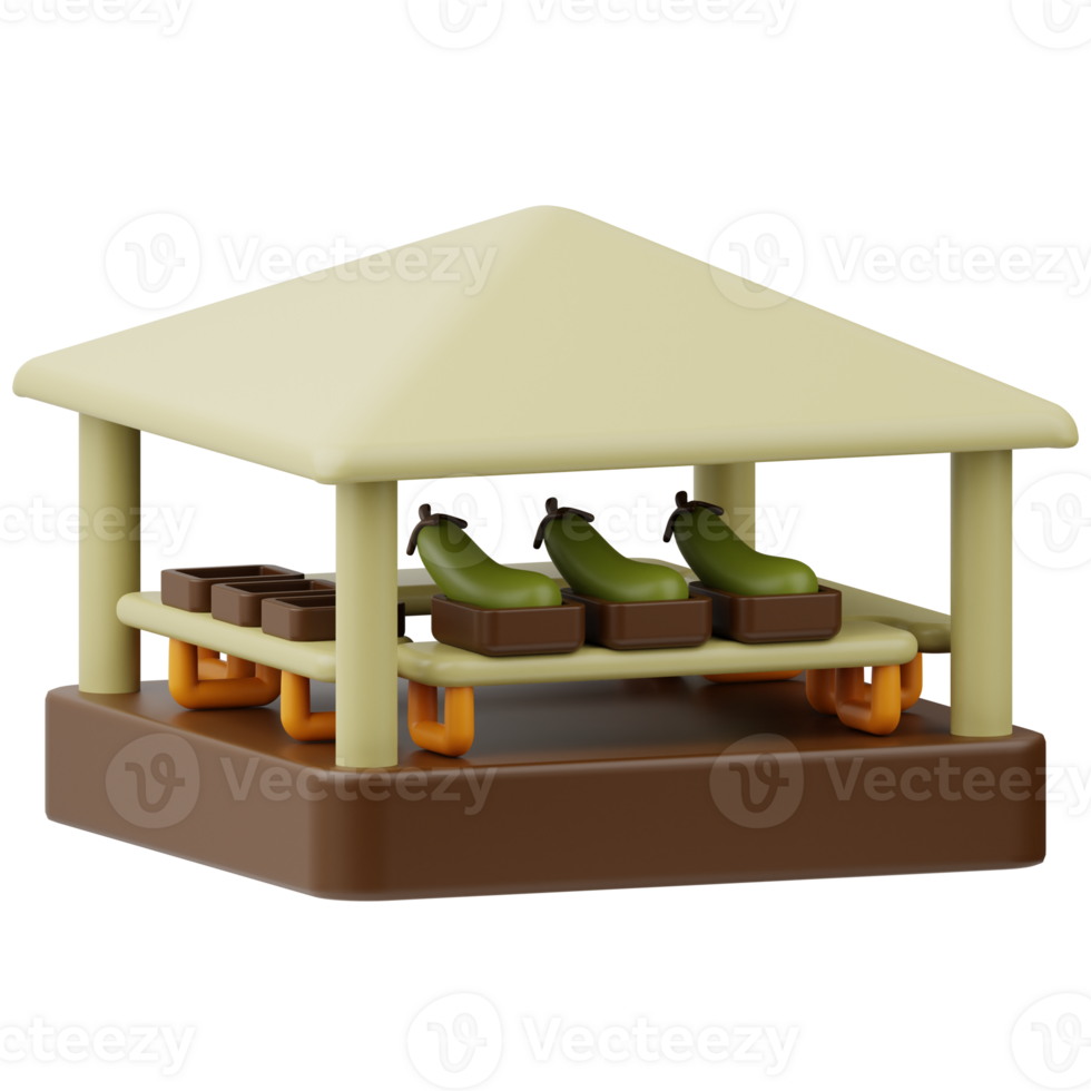 Farmer's Shopping market 3D Illustration png