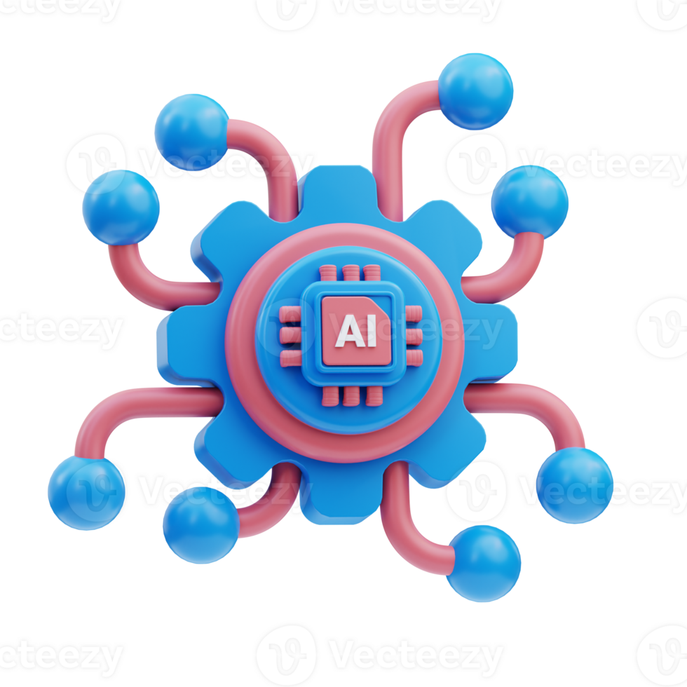 Machine Learning 3D Illustration png