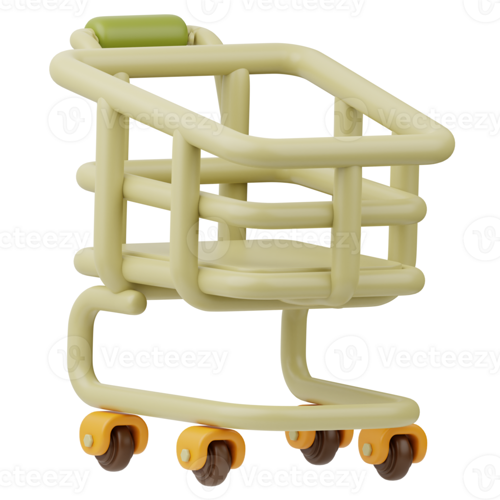 Shopping cart Shopping market 3D Illustration png