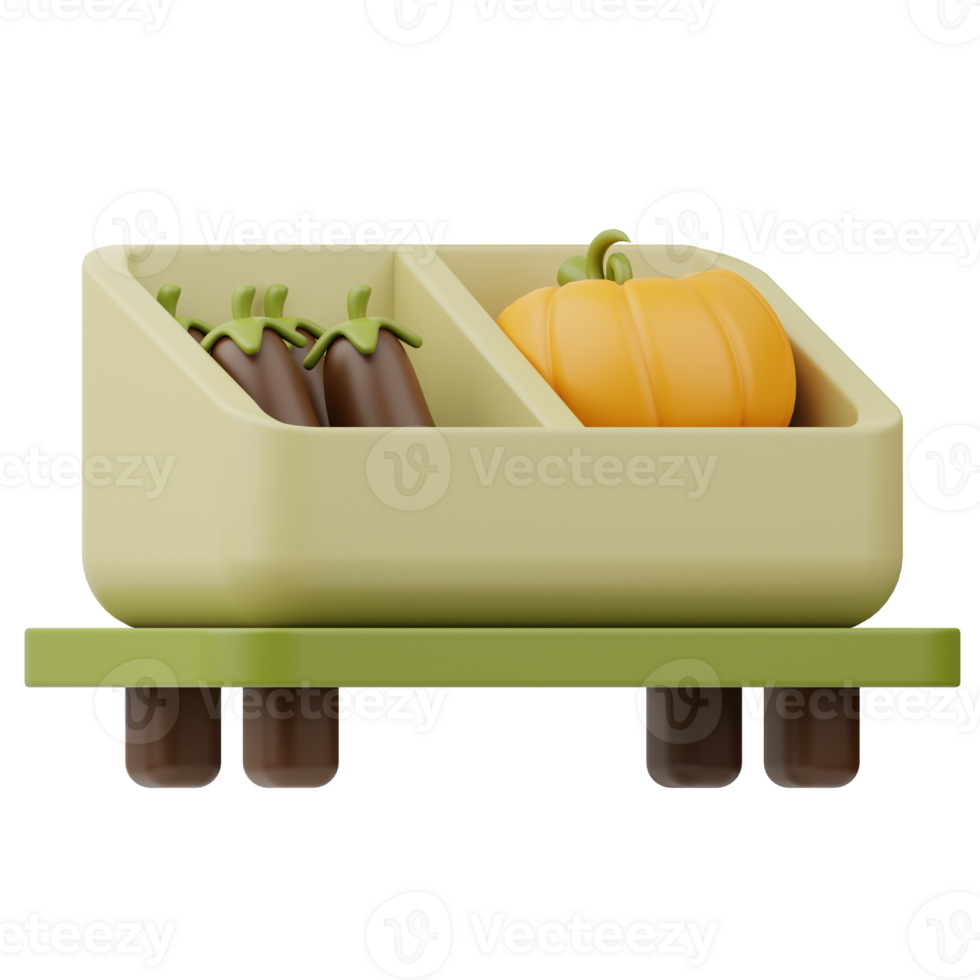 Vegetable Stand Shopping market 3D Illustration png