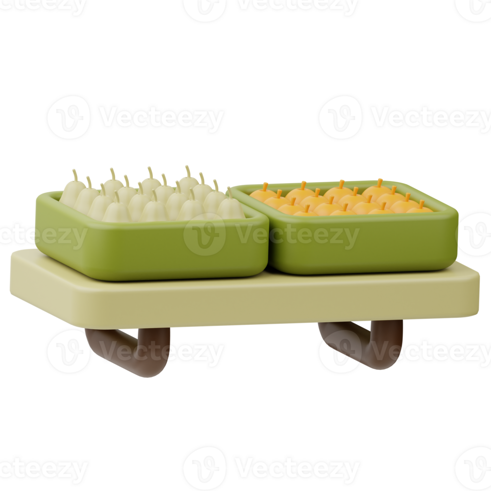 Fruit Stand Shopping market 3D Illustration png