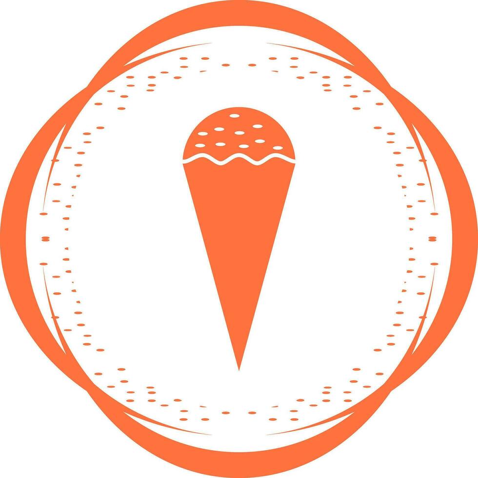 icono de vector de helado de cono