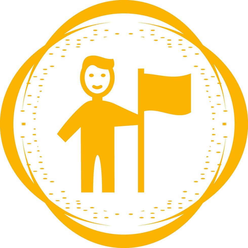 Man setting Flag Vector Icon