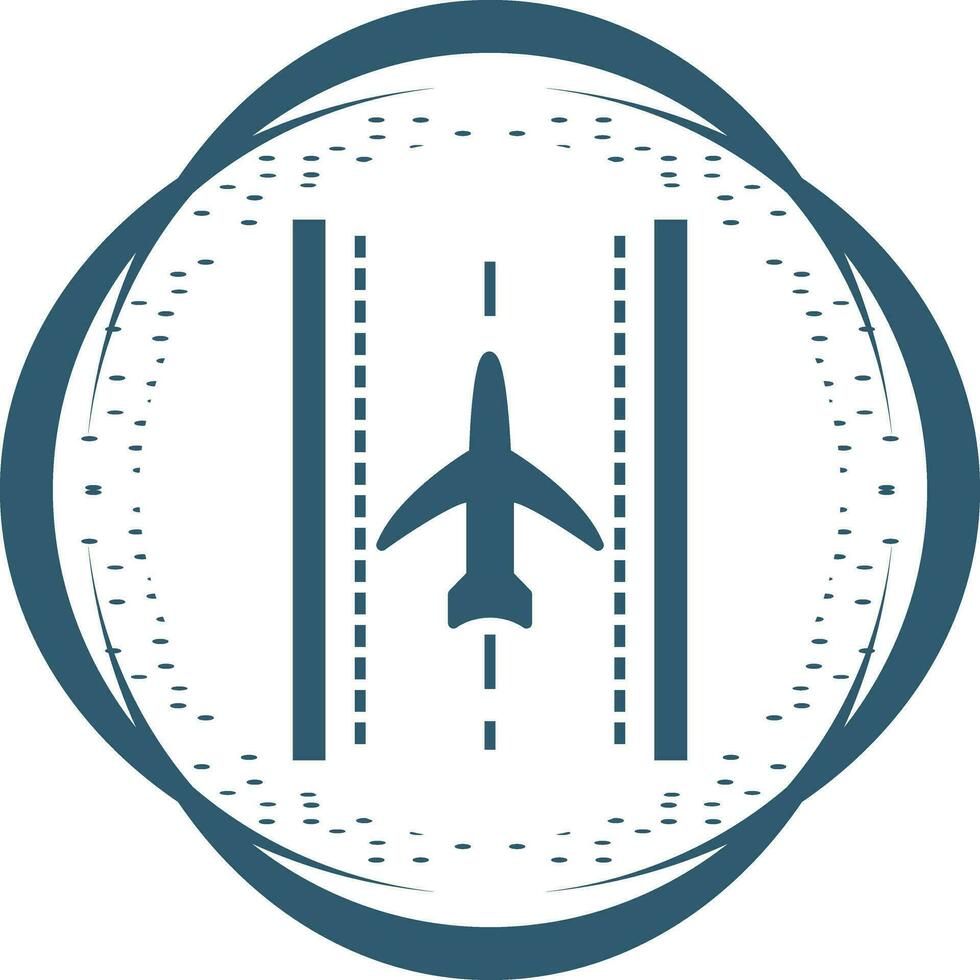 Plane on Runway Vector Icon