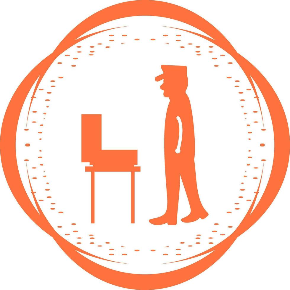 Guard Checking Briefcase Vector Icon