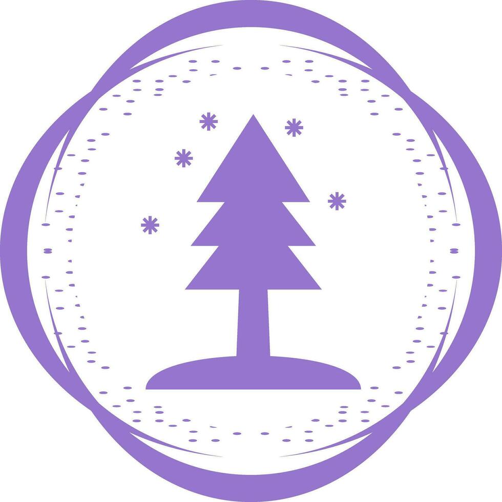 árbol en el icono de vector de nieve