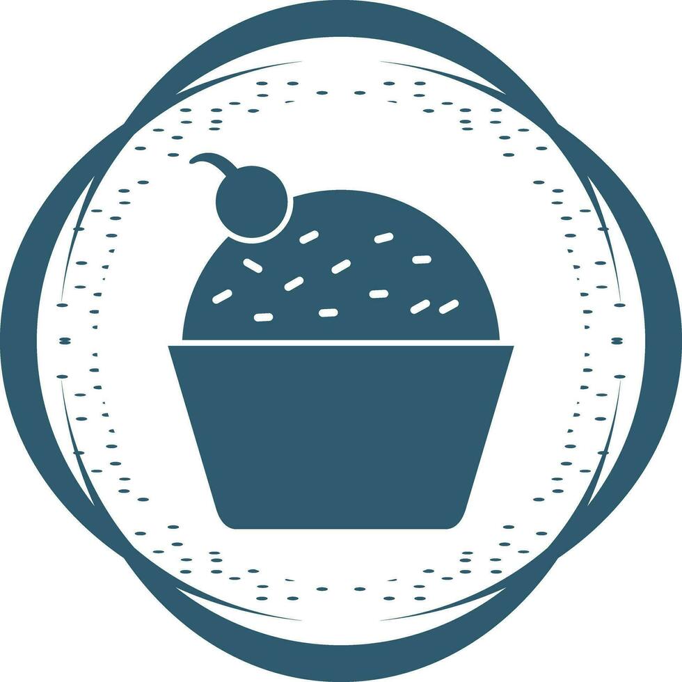 icono de vector de cupcake de chocolate