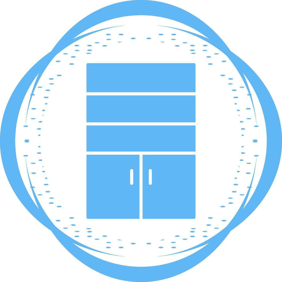 Cupboard with Shelves Vector Icon