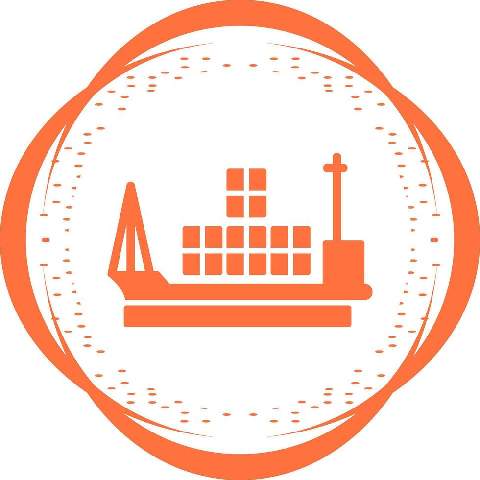 icono de vector de barco de carga