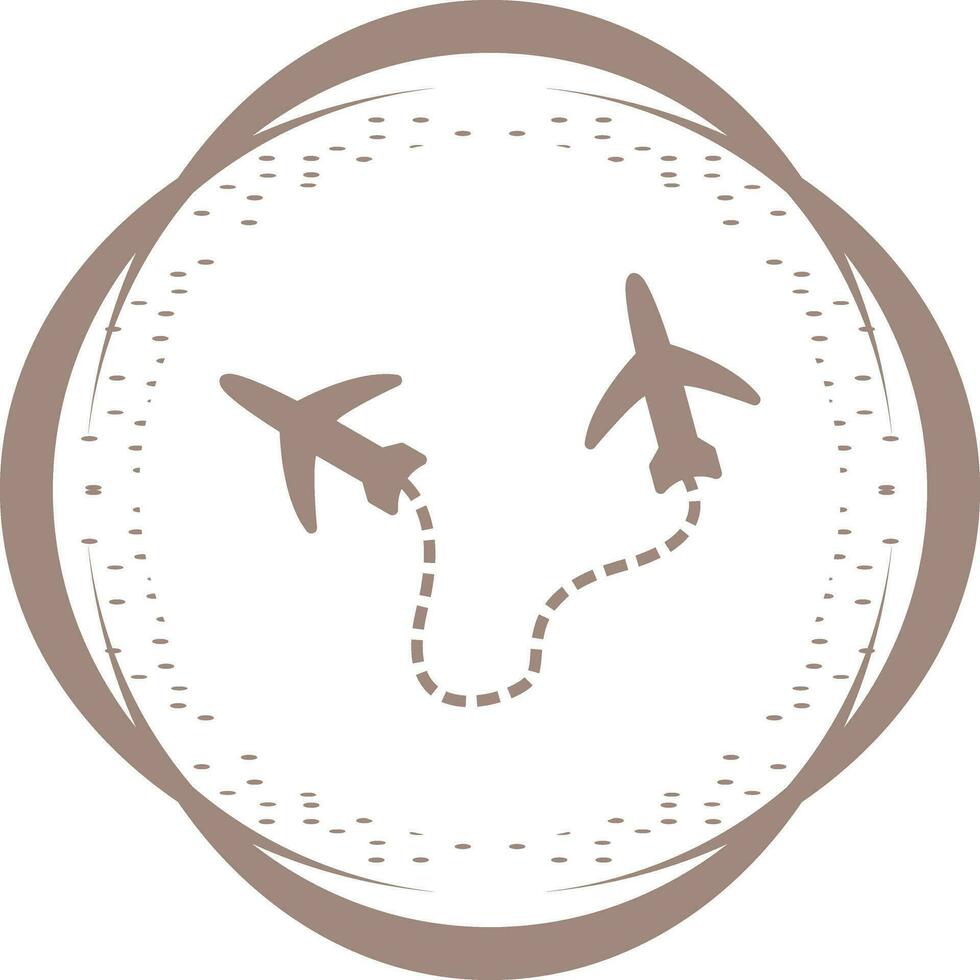 Round Travel Flights Vector Icon