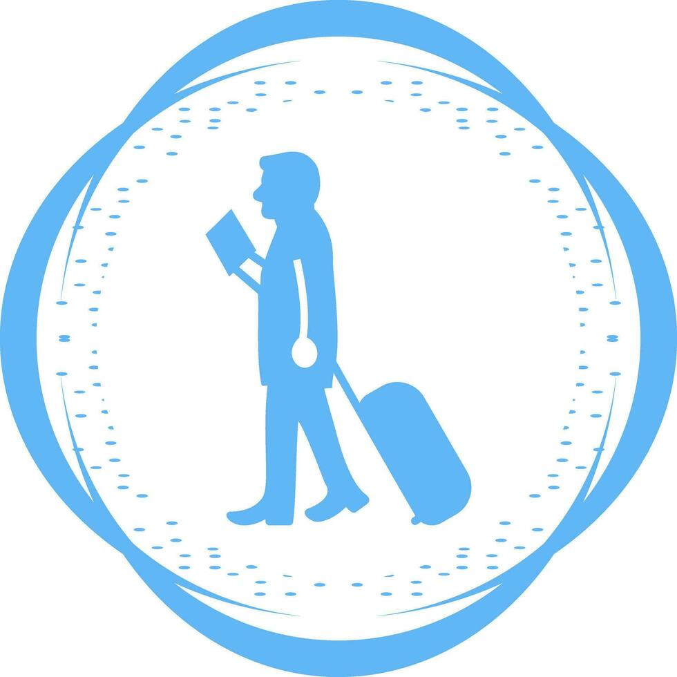 Walking with Luggage Vector Icon