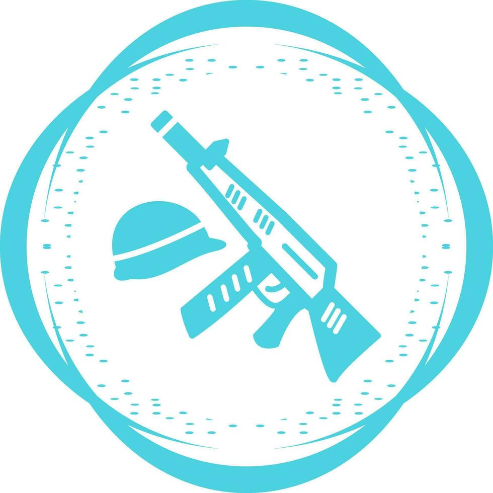 Gun and Helmet Vector Icon