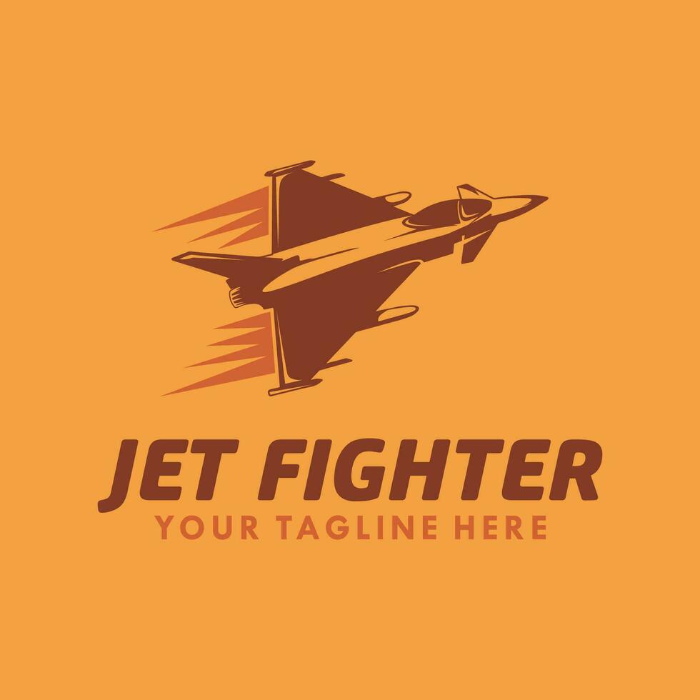 Jet fighter logo template. Vector illustration.