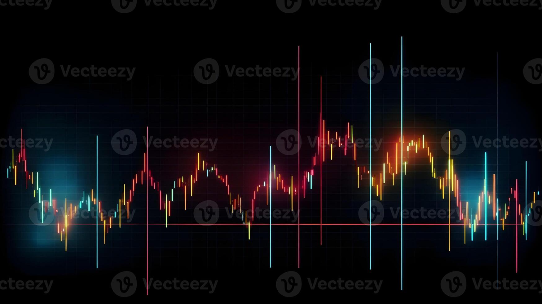 Business future technology market economic investment and money concept background or backdrop. Common forex and commodity exchange with colorful graphics interface. AI Generated. photo