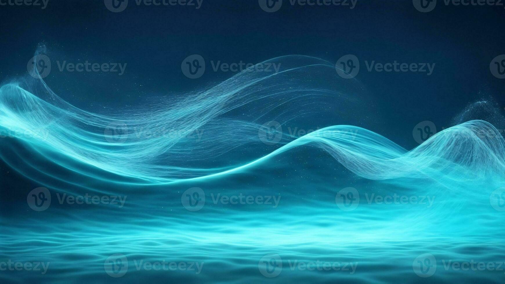 Abstract blue wave background, Glowing lines texture ai generated photo