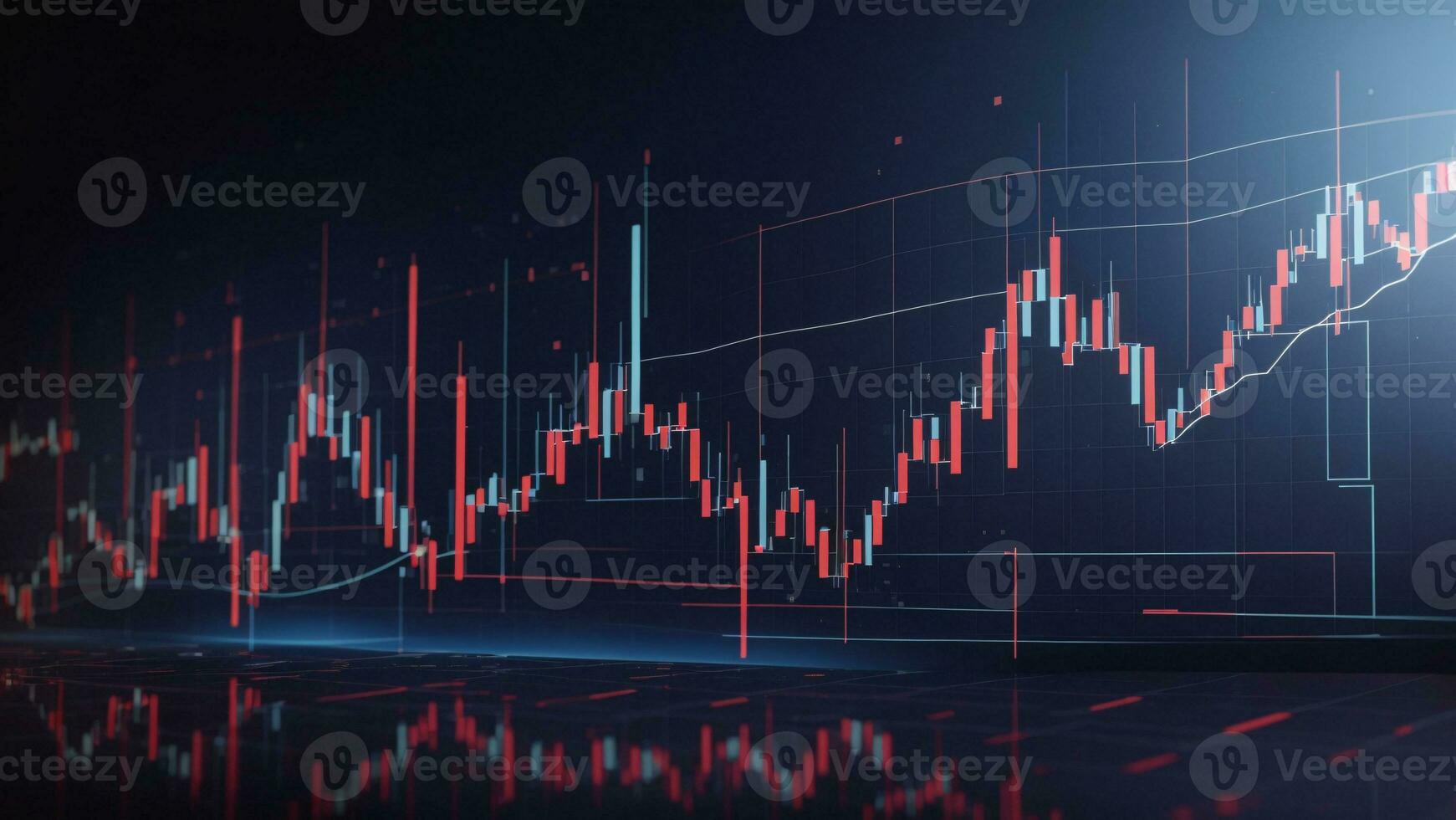 Abstract glowing forex chart interface, Investment and trade concept, bar graph, stock market ai generated photo
