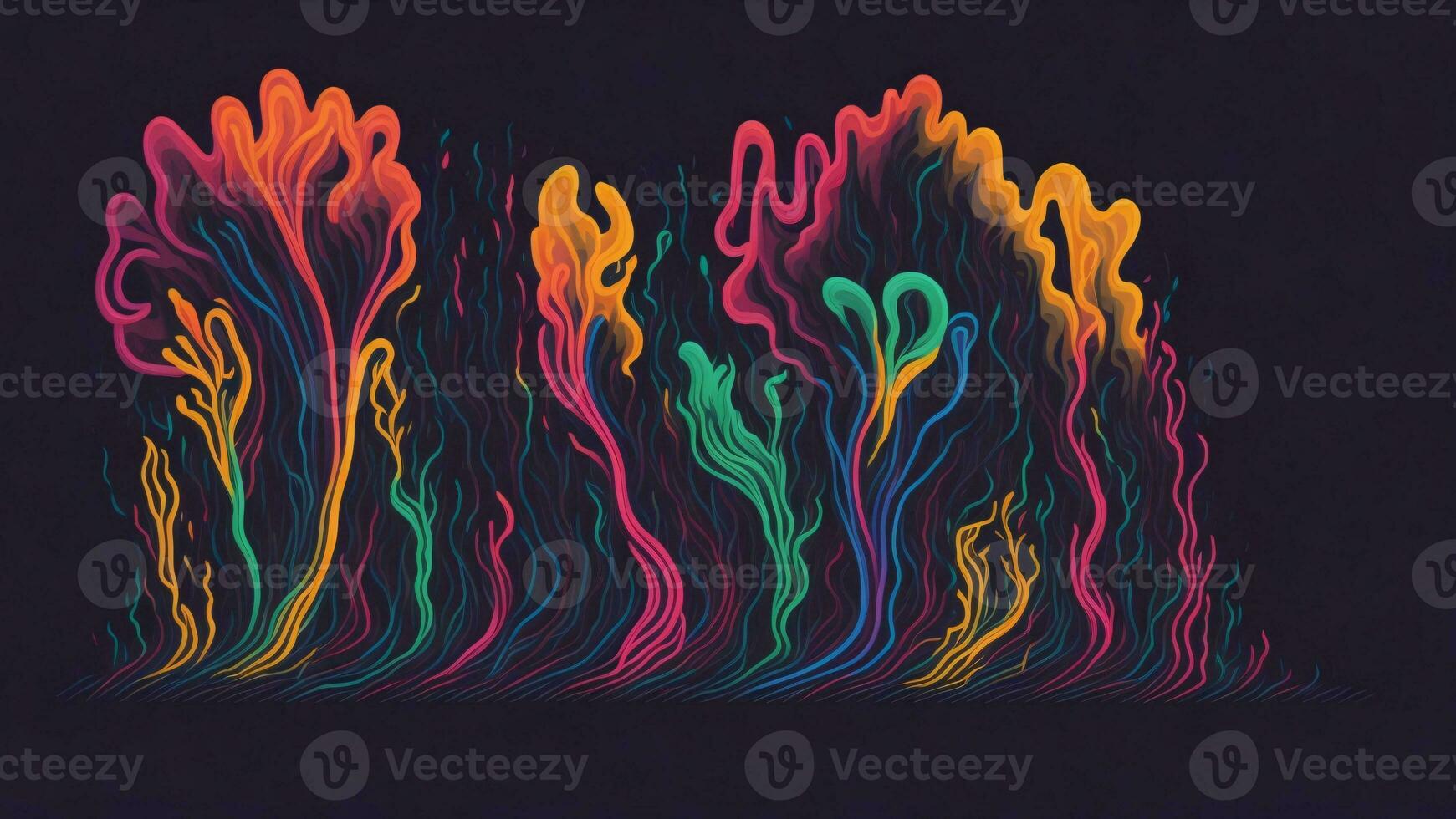 Abstract background with colorful lines and waves AI generated photo