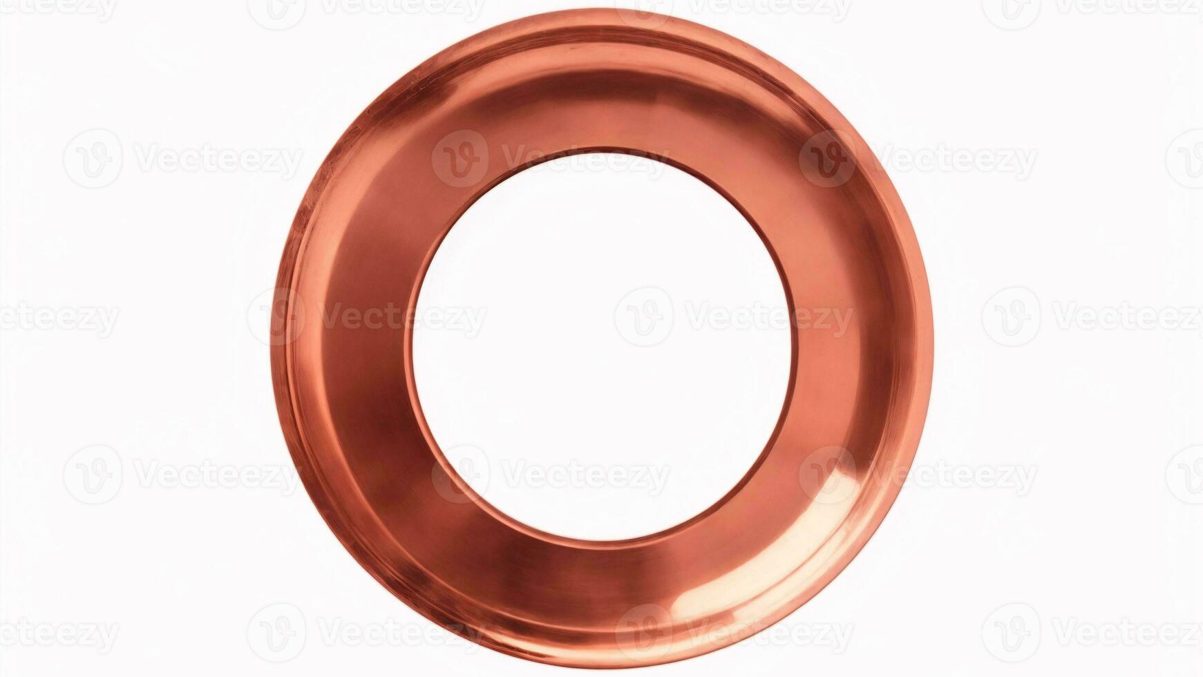 Copper ring isolated on white background ai generated photo