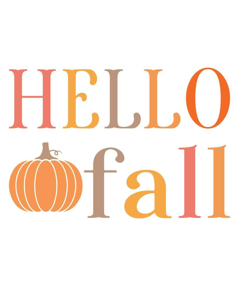 Hello fall day t-shirt print template vector