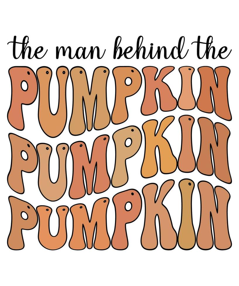 The man behind the pumpkin Halloween t-shirt design vector