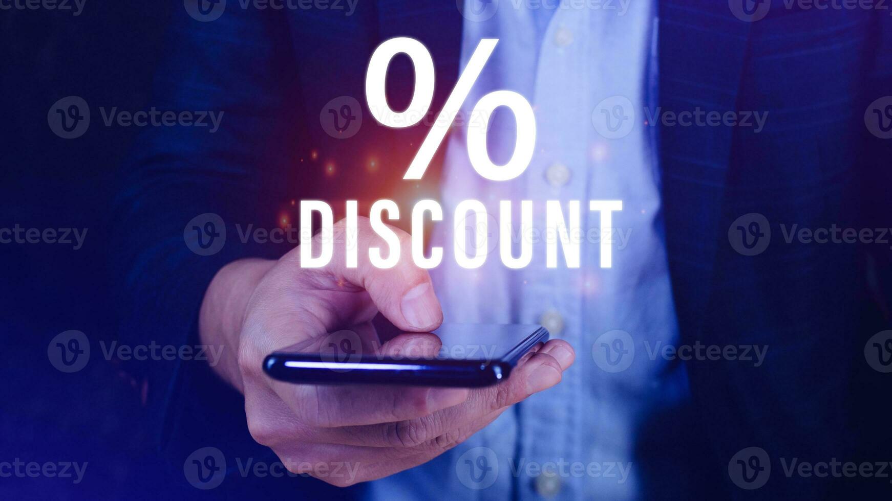 Percentage discount on mobile phones, Discount Percentage concept photo