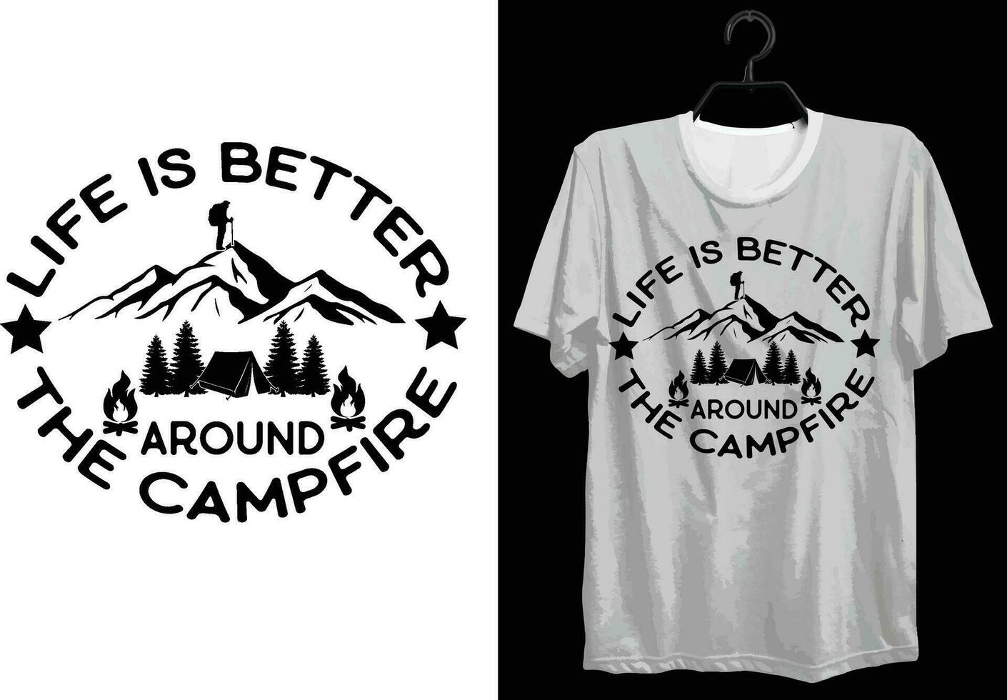 Camping T-shirt Design. Funny Gift Camping T-shirt Design For Camp Lovers. Typography, Custom, Vector t-shirt design. World All Camper T-shirt Design For Adventure