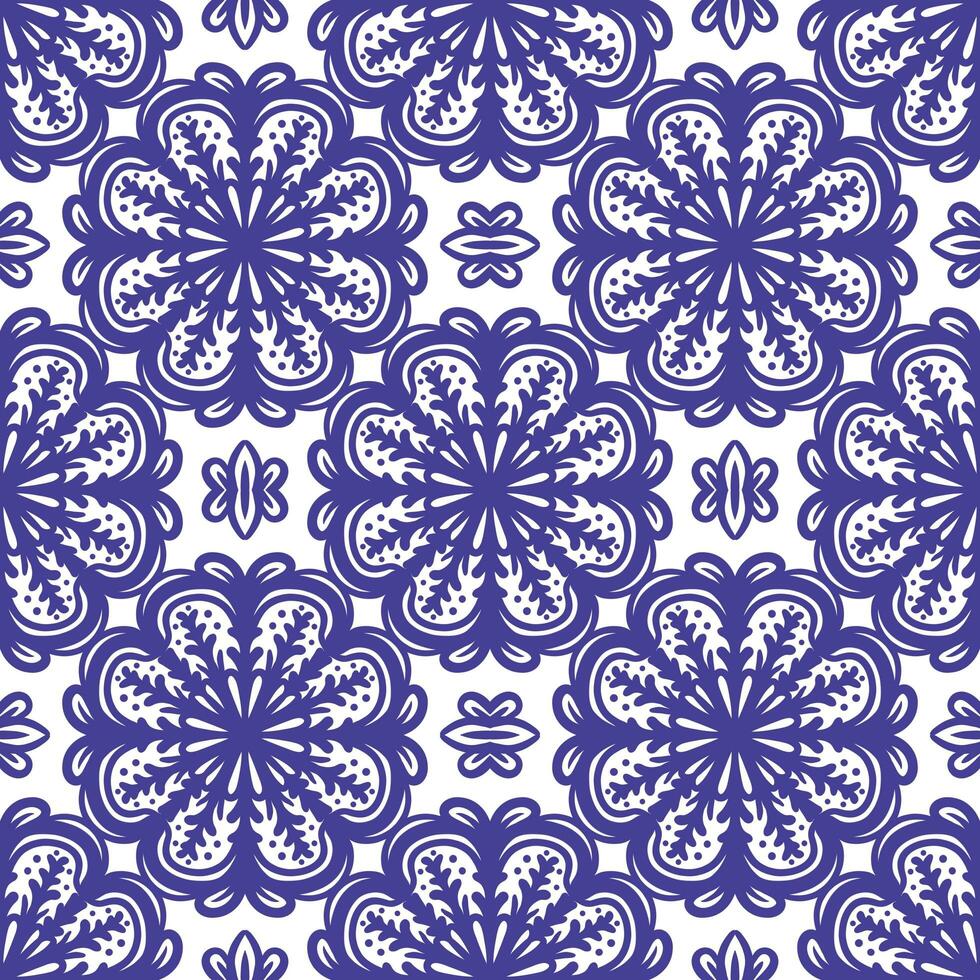Retro geometric pattern in repeat. Fabric print. Damask style Seamless pattern background, mosaic ornament, vintage style. Design for prints on fabrics photo