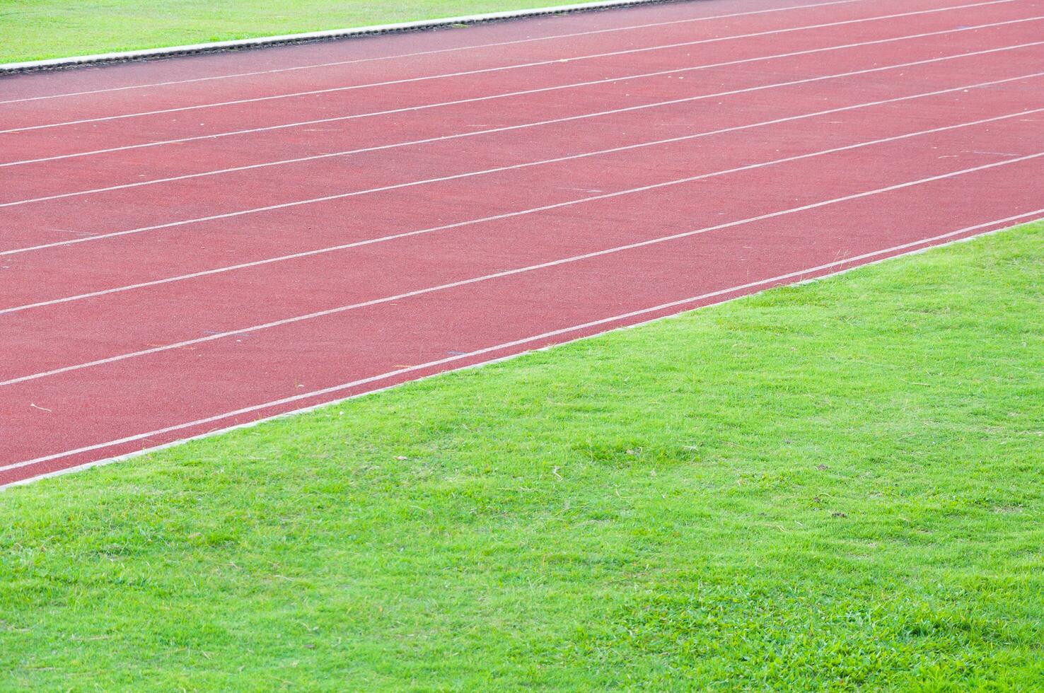 running track and green grass,Direct athletics Running track at Sport Stadium photo