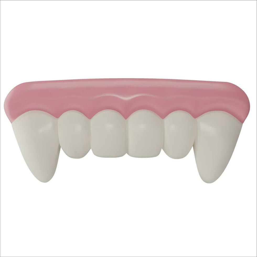 3d drácula dientes. Víspera de Todos los Santos pegajoso caramelo vector