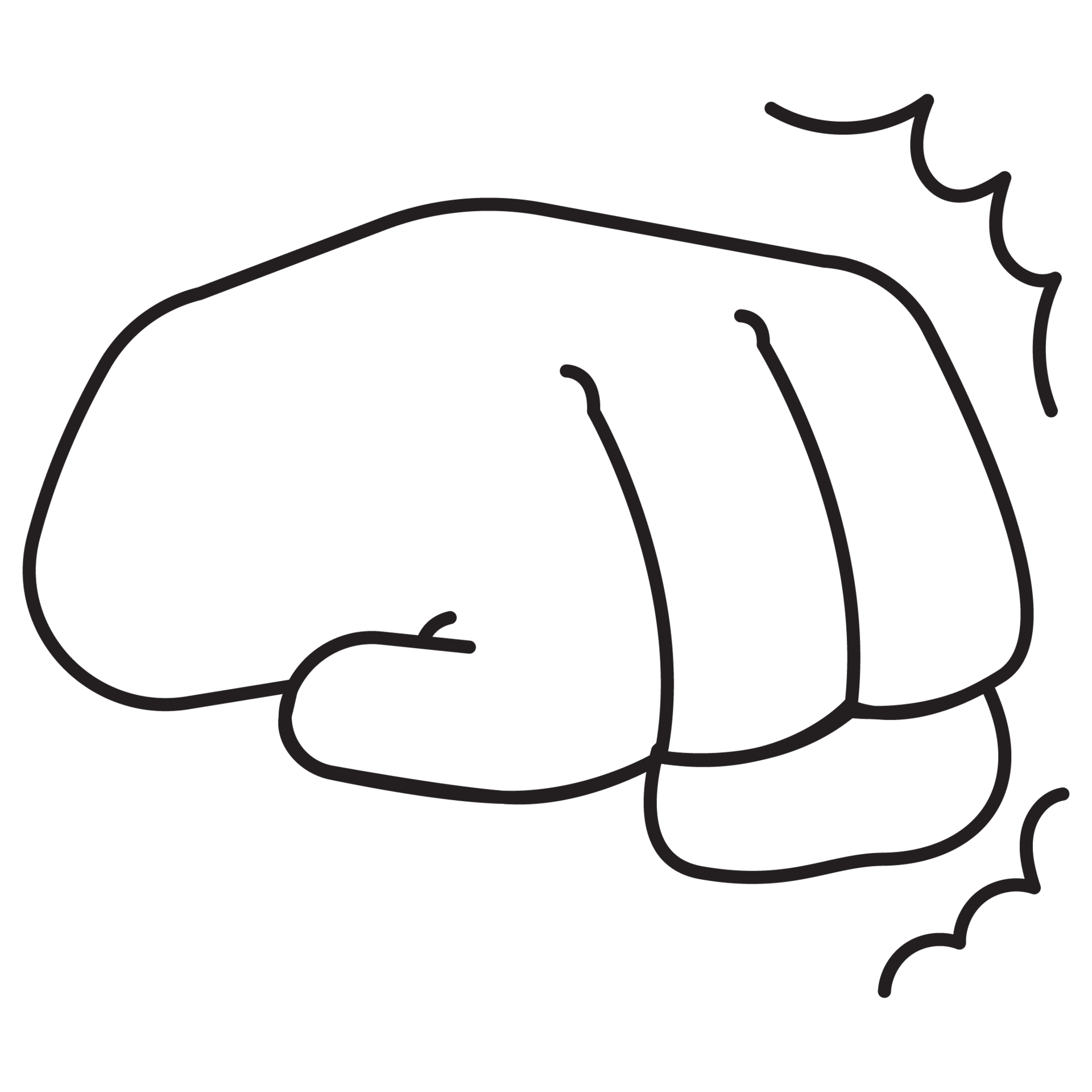 Punch Hand Gesture Outline 2D Illustrations 27118274 PNG