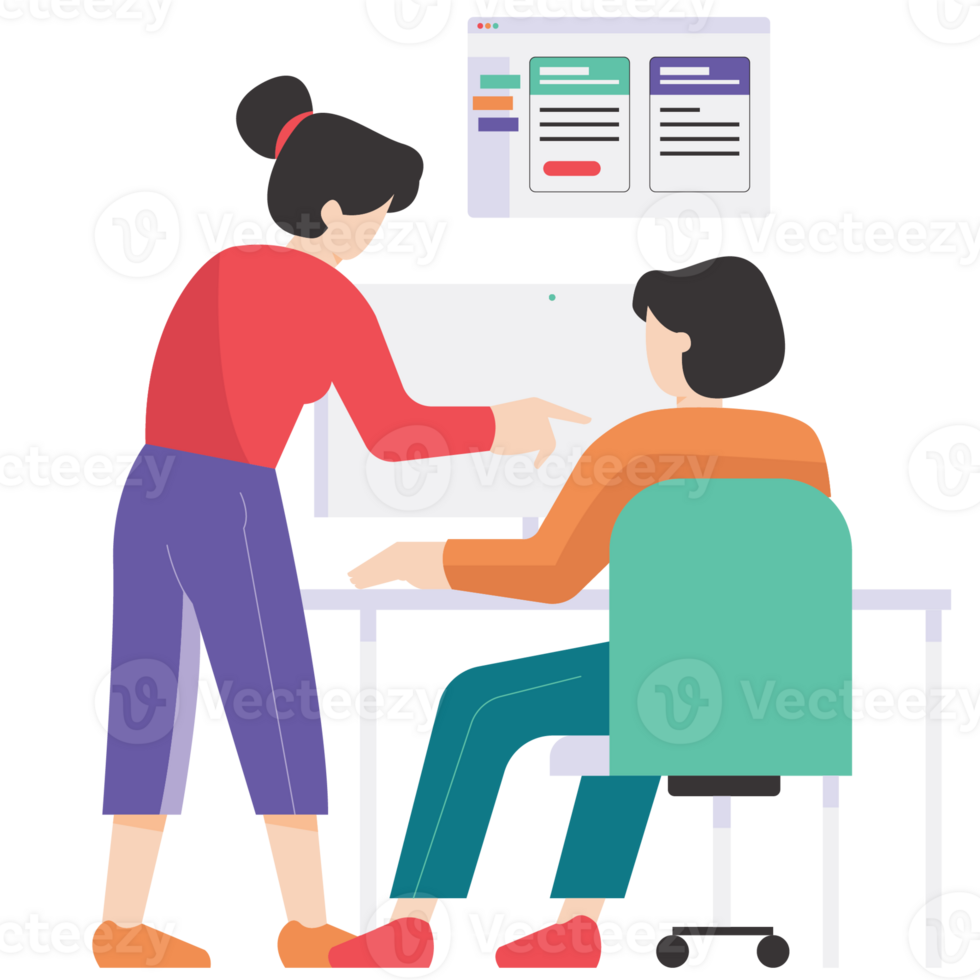 Web Programming Discussion Kids Coding Color 2D Illustration png