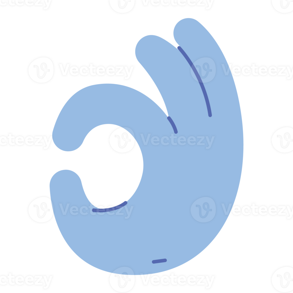 Ok Hand Gesture Color 2D Illustrations png