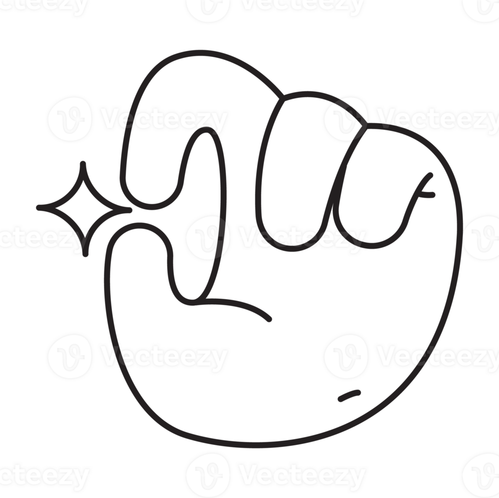 Pinch Hand Gesture Outline 2D Illustrations png