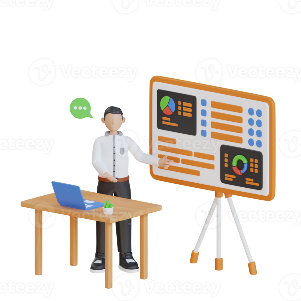 Presentation Business People 3D Illustration png